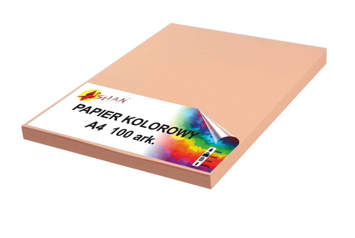 Papier kolorowy A4 80g łososiowy 100 arkuszy