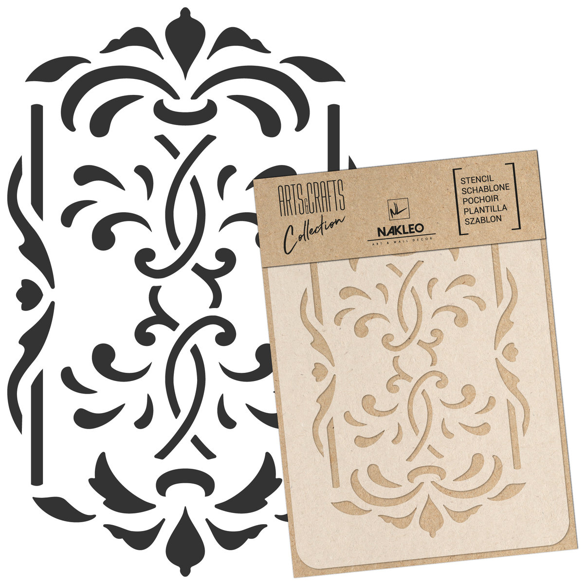 Nakleo szablon malarski wielokrotny // KLASYCZNY ORNAMENT BAROKOWY CRAFT #2 - A3 (30x42cm)