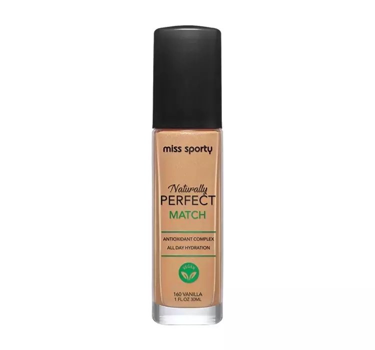 Miss Sporty Naturally Perfect Match wegański podkład nawilżający 160 Vanilla 30 ml