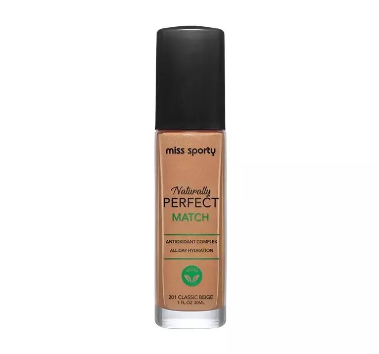 Miss Sporty Naturally Perfect Match wegański podkład nawilżający 201 Classic Beige 30ml