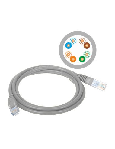 A-LAN Patchcord UTP kat 5e 2.0m szary KKU5SZA2.0
