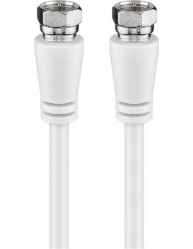 Goobay Sat kabel antenowy (Class A, 85 dB), 2X ekranowany; Sat kabel antenowy (Class A, 85 dB), 2X ekranowany, 10 m, biały - wtyczka F > wtyczka F (całkowicie ekranowana) 4040849666254