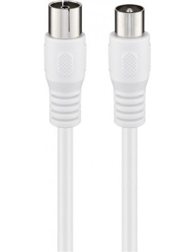 Goobay kabel antenowy (Class A+, 95 dB), 3X ekranowany; kabel antenowy (Class A+, 95 dB), 3X ekranowany, 5 m, biały - wtyczka koncentryczna > gniazdo koncentryczne (całkowicie ekranowane) (PCDVRR527)