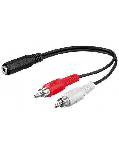 Goobay AVK 179 020 audio/video cable (0,2 m, 3,5 MM Stereo wtyczka na 2 X wtyczka cinch)