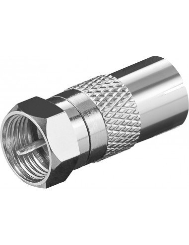 Goobay 67317 wtyczka F M > Coaxial FM Stal nierdzewna, Adapter