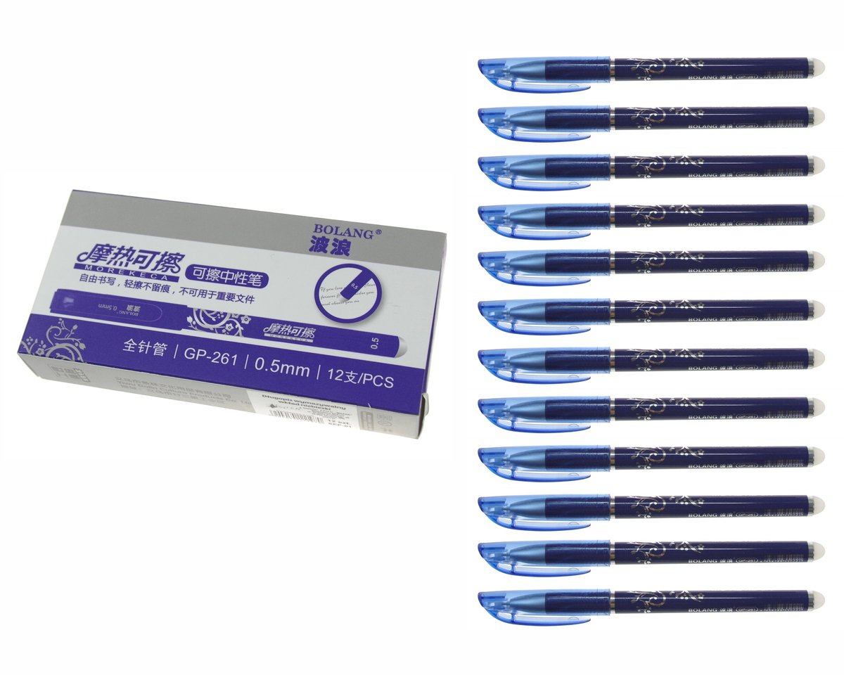 Długopis wymazywalny 0.5mm niebieski 12 szt Shan BOX