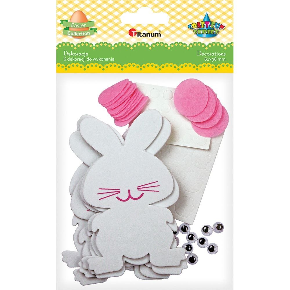 Titanum Dekoracja piankowa do złożenia (6szt.) króliczki 395996