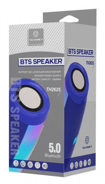 Głośnik BTS TUBA LED TH2625 Niebieski Bluetooth 5.0