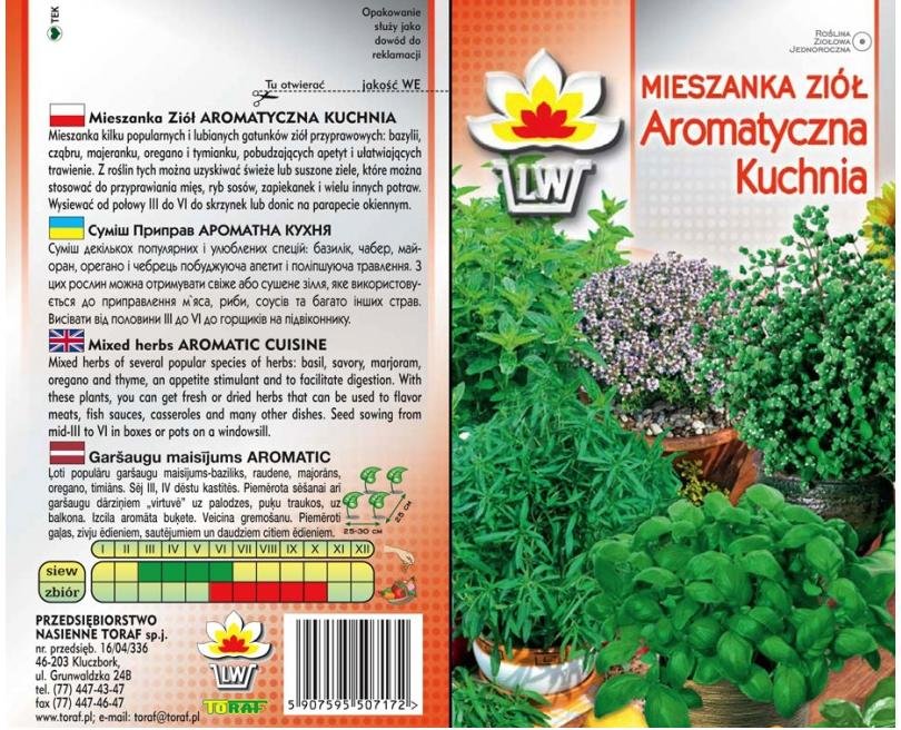 Toraf Mix ziół Aromatyczna kuchnia nasiona ziół 1g 00042