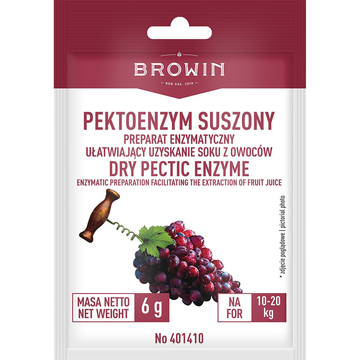 Browin Pektoenzym - ułatwiający uzyskiwanie soków 6g, marki pek2