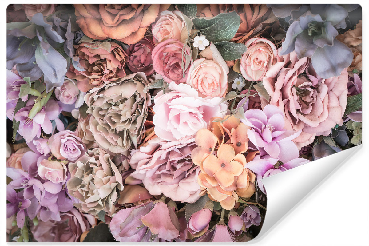 Fototapeta Bukiet KWIATÓW Róże Peonie 3D 270cm x 180cm