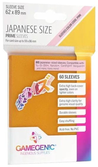 Gamegenic Japanese Size Prime Sleeves Orange 62x89 mm 60 szt.