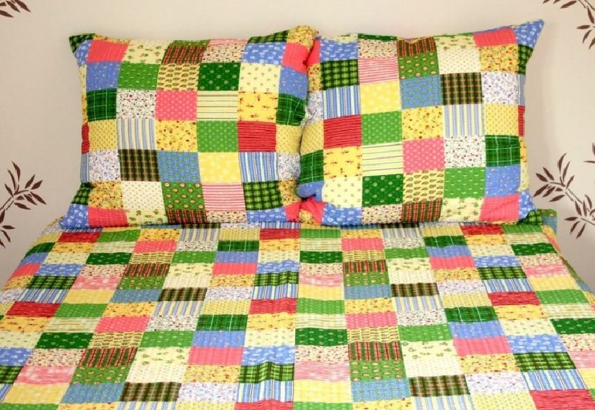 Pościel z kory 160x200 96/3 Paczłork kolorowy na guziki 100% bawełna gruba