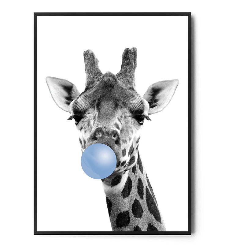 Fox Art Studio, Plakat Żyrafa, Bubble Gum, wymiary 50x70 cm