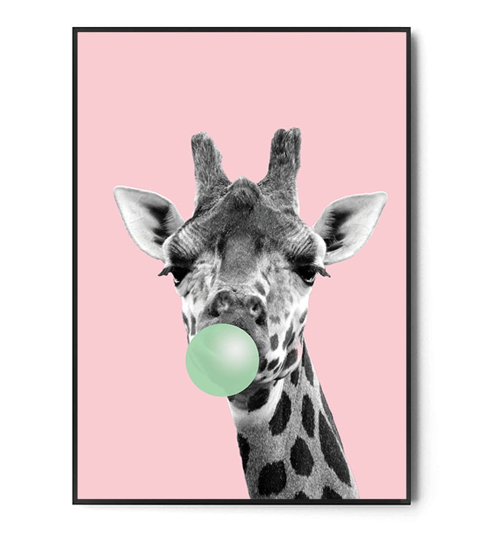 Fox Art Studio, Plakat Żyrafy, Bubble gum,  wymiary 50x70 cm