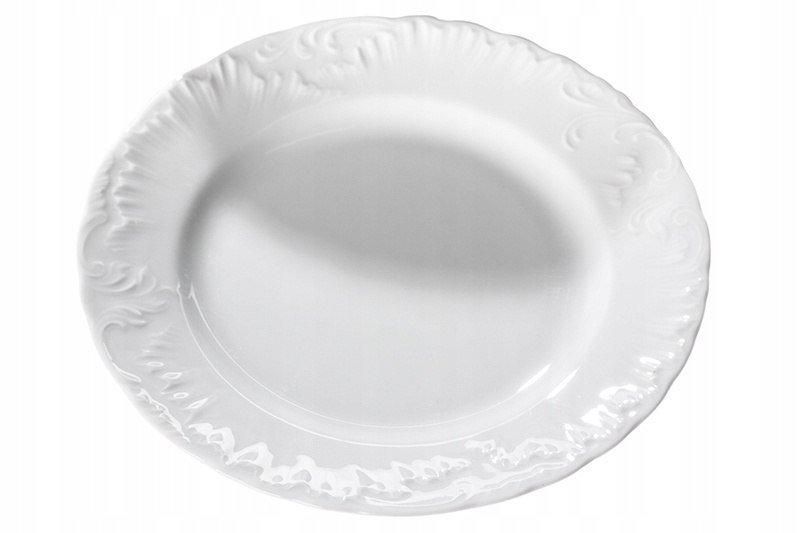 Ćmielów rococo talerz płytki biały 17cm