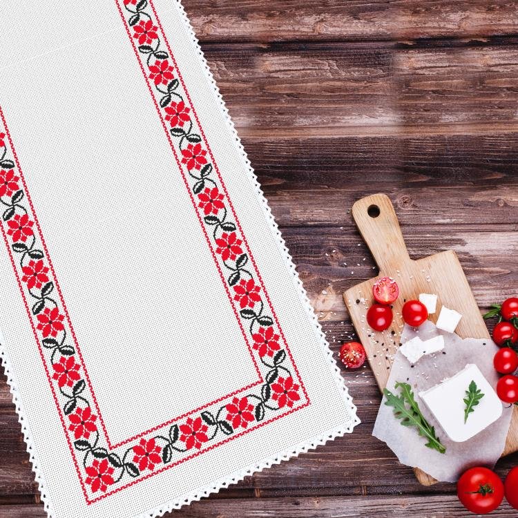 Haft krzyżykowy - Zestaw do haftu - Bieżnik - Haft ukraiński
