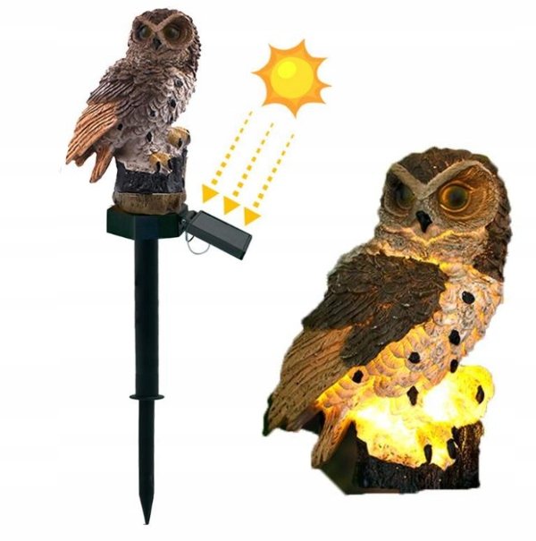 Lampka SOLARNA SOWA ciemna LED (solar) dekoracyjna do Ogrodu