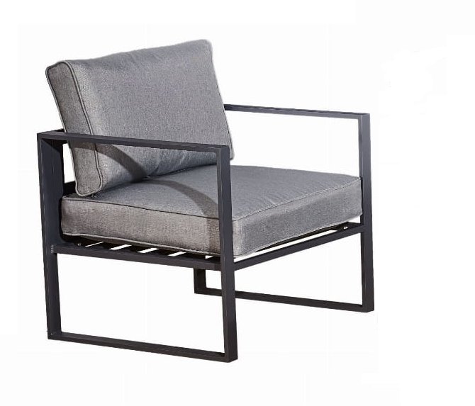 Duży fotel ogrodowy z szarego aluminium MOSTRARE