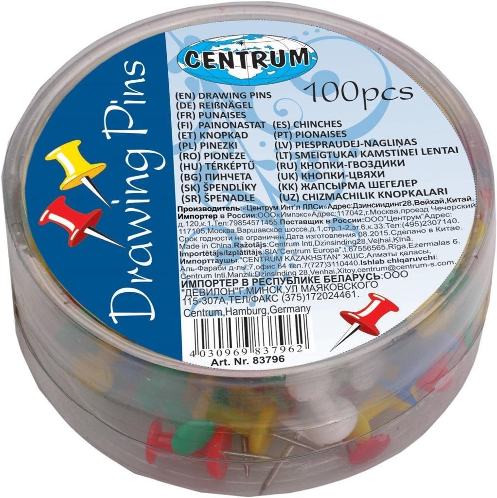Centrum Pinezki beczułki kolorowe 10mm 100szt 83796 438090