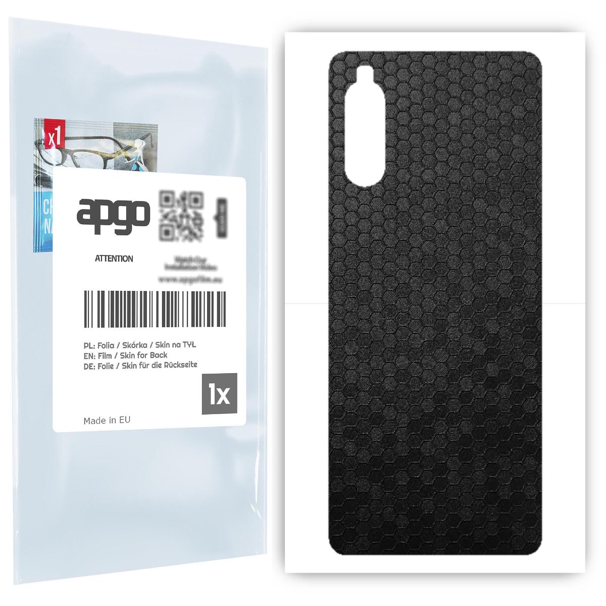 Folia naklejka skórka strukturalna na TYŁ do Sony Xperia 10 II -  Plaster Miodu Czarny - apgo SKINS