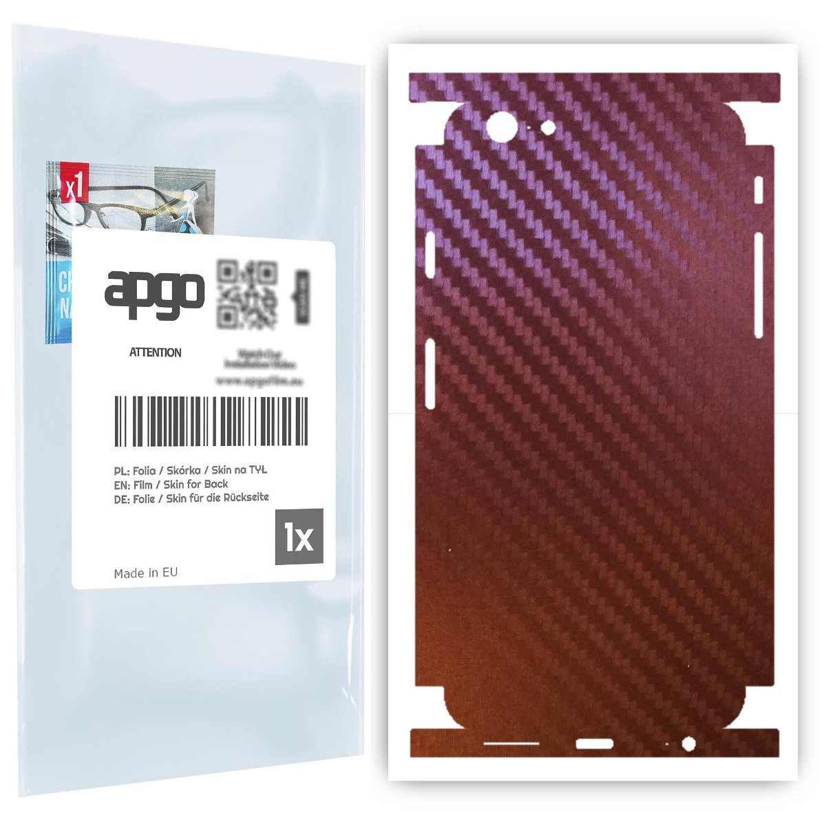 Folia naklejka skórka strukturalna na TYŁ+BOKI do Apple iPhone 6 -  Carbon Kameleon CAKA5 - apgo SKINS