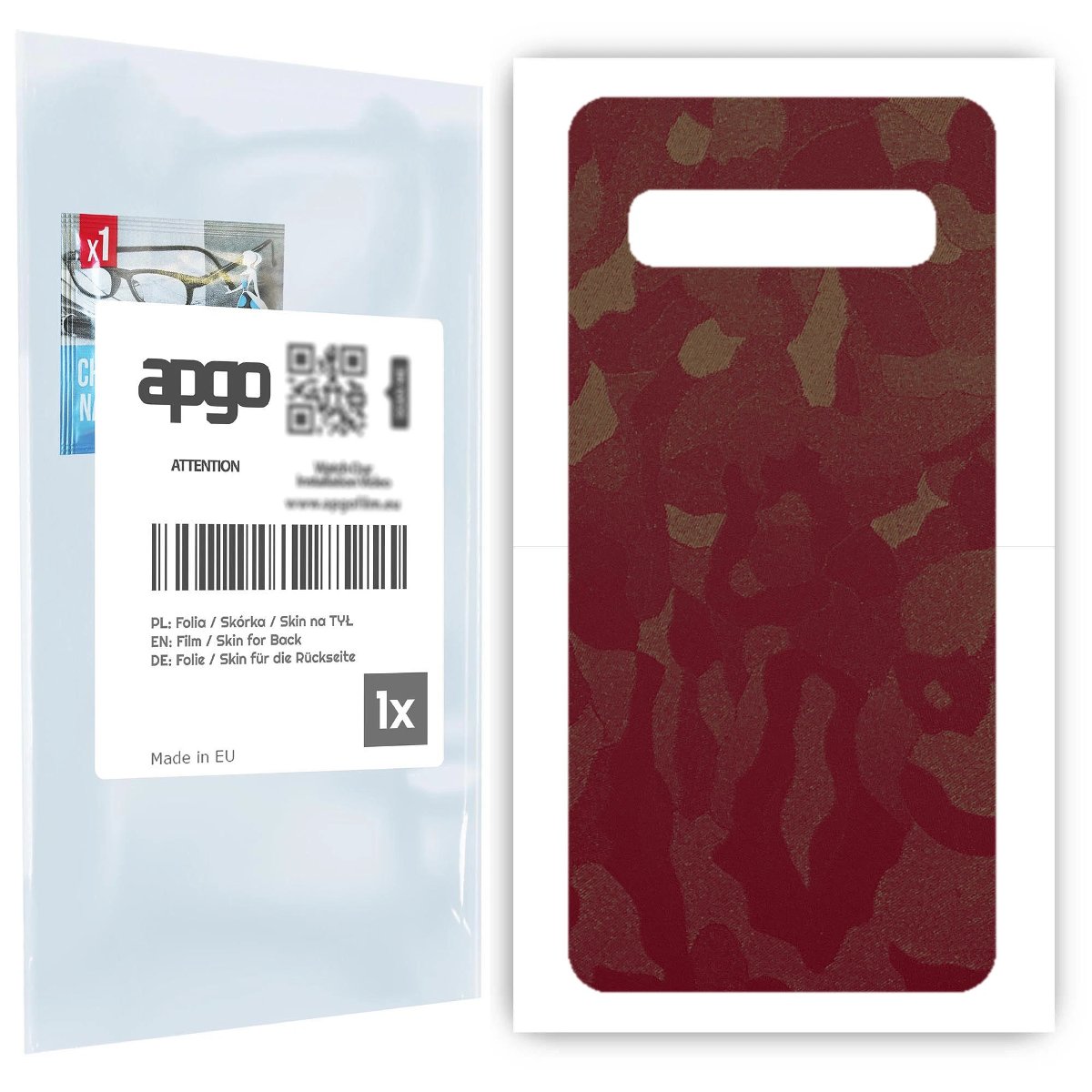 Folia naklejka skórka strukturalna na TYŁ do Samsung Galaxy S10 5G -  Moro | Camo Bordowy - apgo SKINS