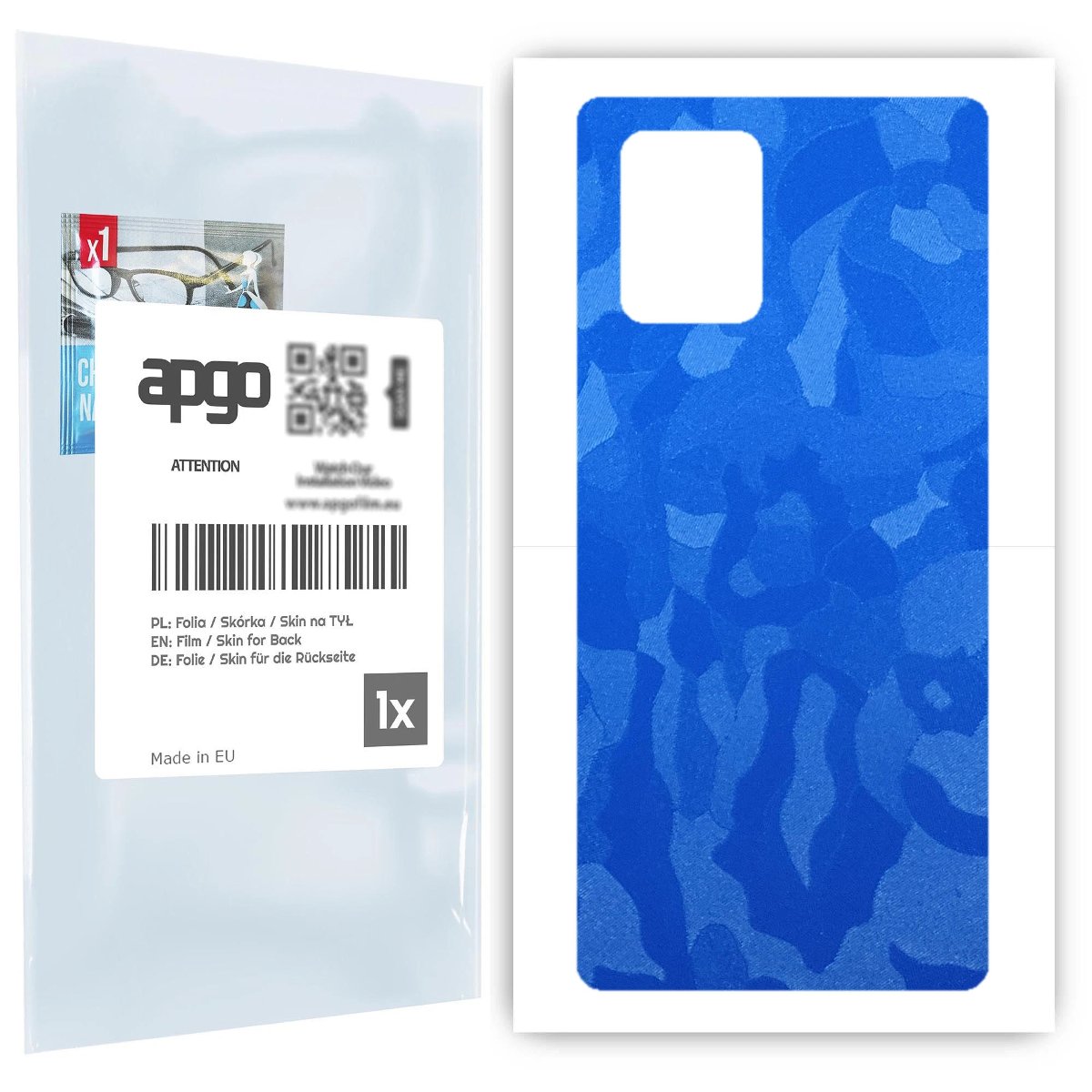 Folia naklejka skórka strukturalna na TYŁ do Samsung Galaxy S10 Lite -  Moro | Camo Niebieski - apgo SKINS