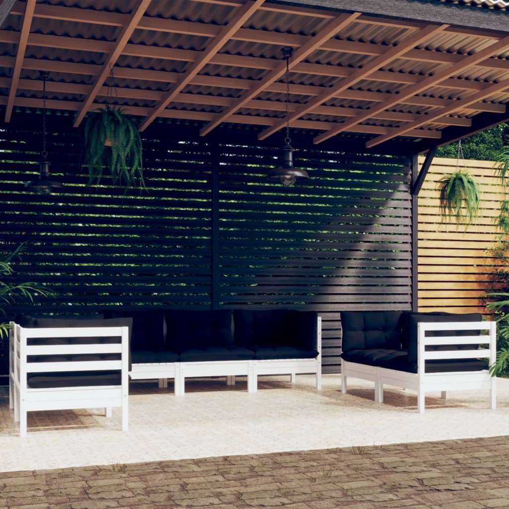 7-cz. zestaw wypoczynkowy do ogrodu, z poduszkami, sosnowy