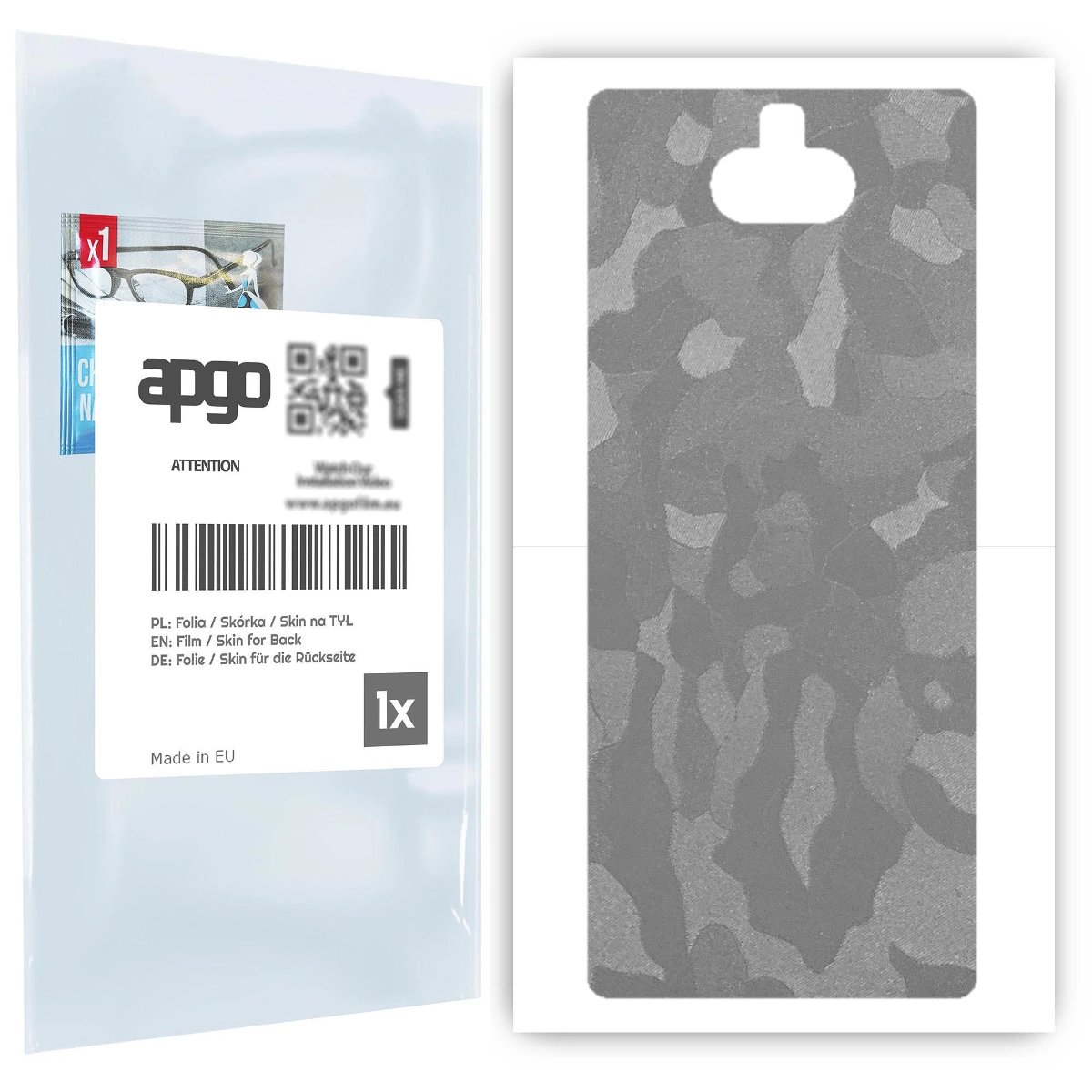 Folia naklejka skórka strukturalna na TYŁ do Sony Xperia 10 -  Moro | Camo Srebrny - apgo SKINS