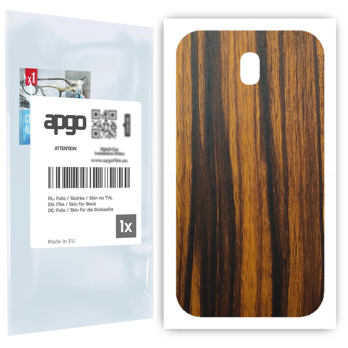 Folia naklejka skórka strukturalna na TYŁ do Samsung Galaxy J7 (2017) -  Drewno Tygrysie - apgo SKINS