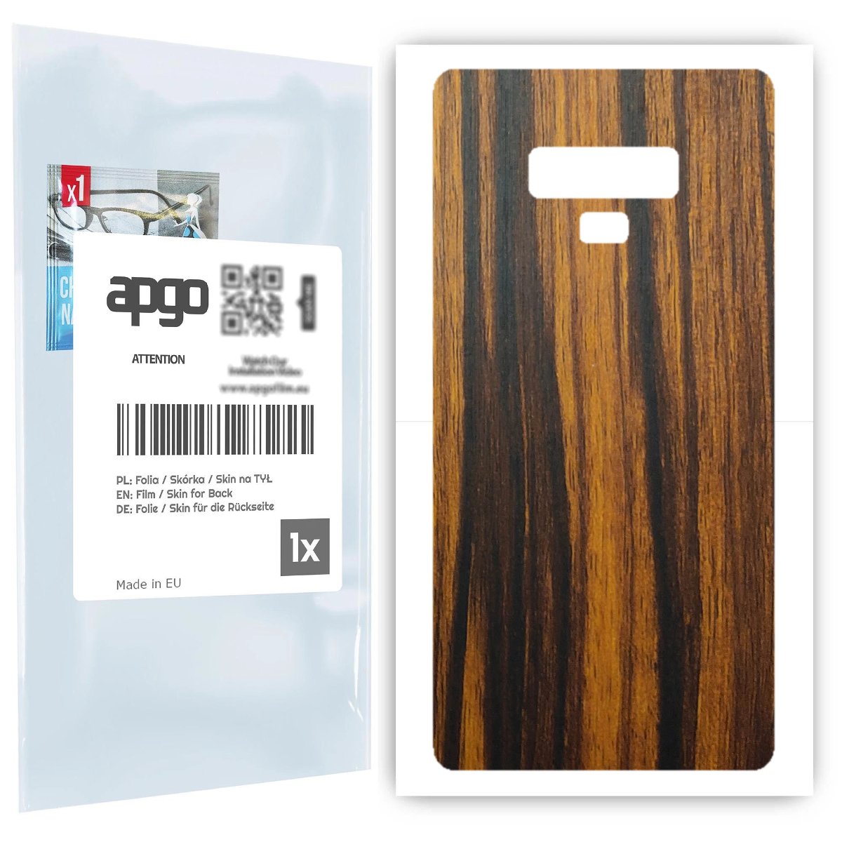 Folia naklejka skórka strukturalna na TYŁ do Samsung Galaxy Note 9 -  Drewno Tygrysie - apgo SKINS