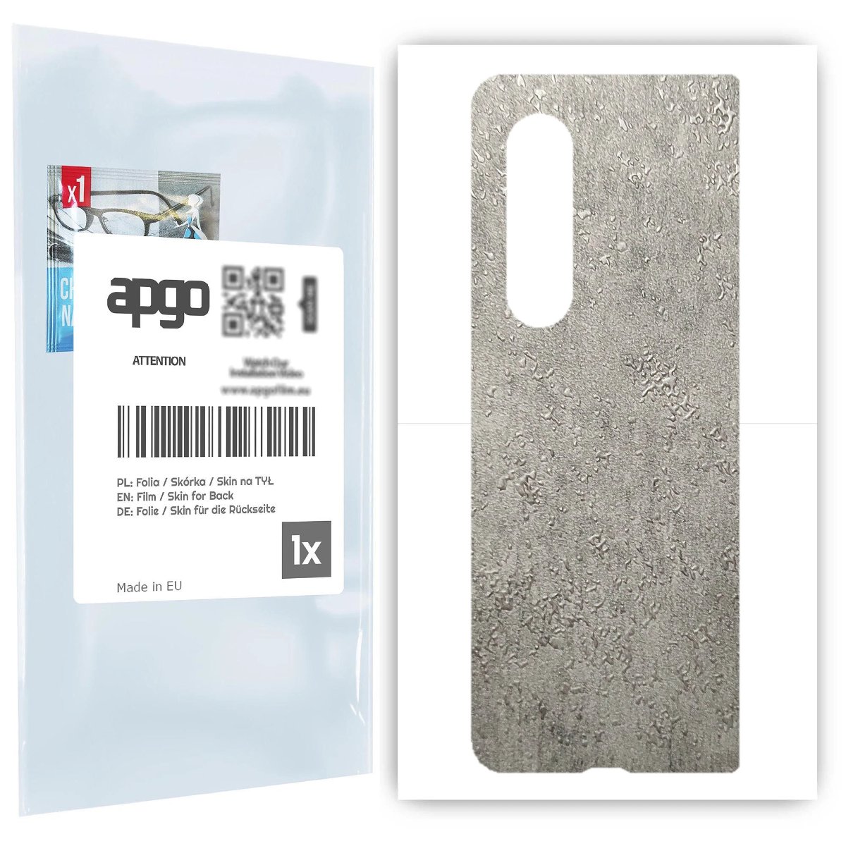 Folia naklejka skórka strukturalna na TYŁ do Samsung Galaxy Z Fold 3 -  Beton - apgo SKINS