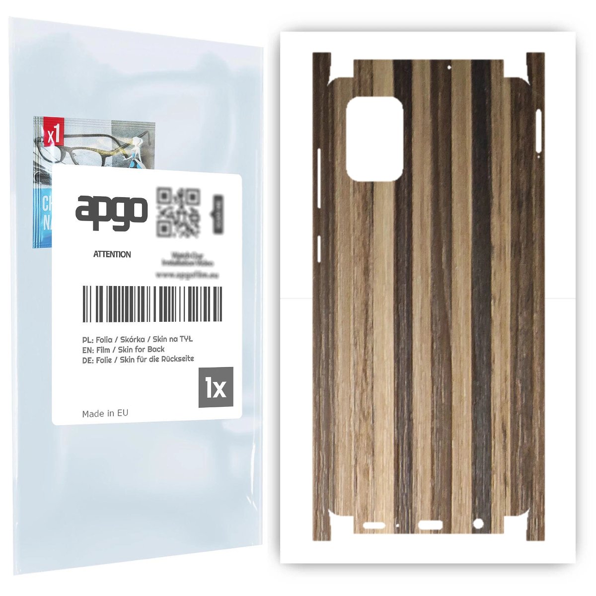 Folia naklejka skórka strukturalna na TYŁ+BOKI do Samsung Galaxy A71 -  Drewno Paski Mix - apgo SKINS