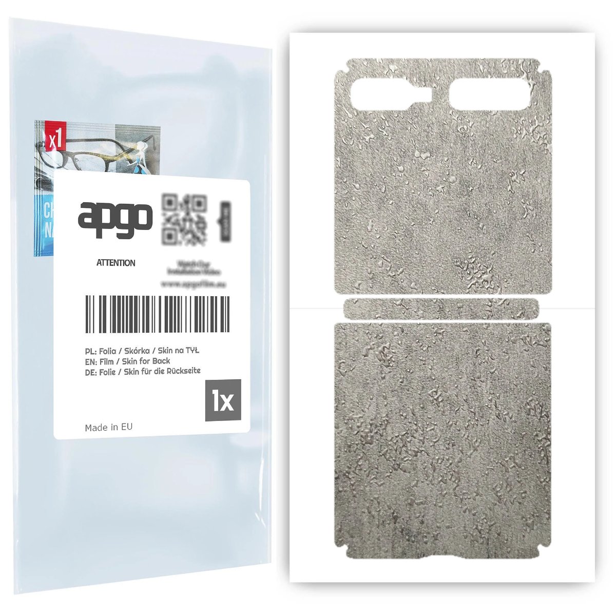 Folia naklejka skórka strukturalna na TYŁ do Samsung Galaxy Z Flip -  Beton - apgo SKINS