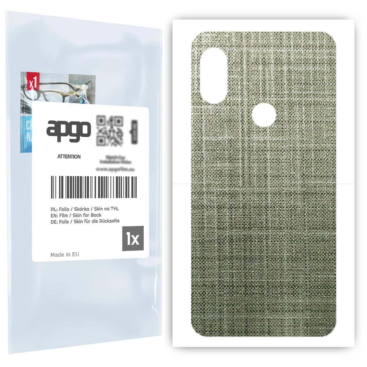Folia naklejka skórka strukturalna na TYŁ do Xiaomi Redmi Note 6 Pro -  Tkanina Lniana - apgo SKINS