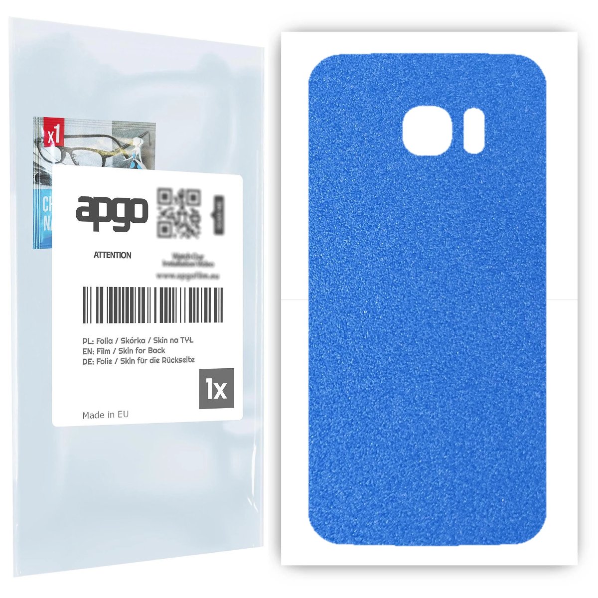 Folia naklejka skórka strukturalna na TYŁ do Samsung Galaxy S7 edge -  Niebieski Pastel Matowy Chropowaty Baranek - apgo SKINS