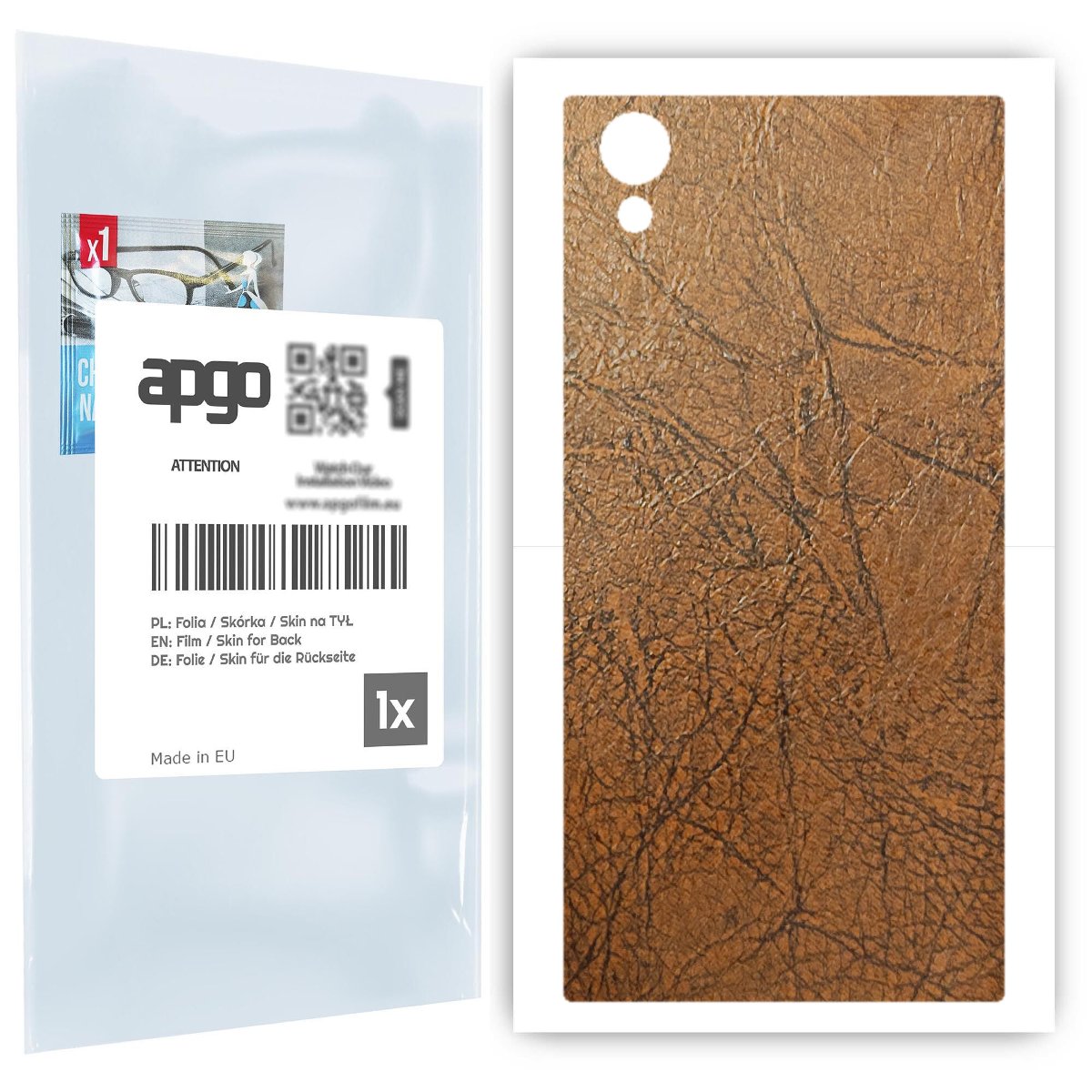 Folia naklejka skórka strukturalna na TYŁ do Sony Xperia XA1 Plus -  Skóra Vintage - apgo SKINS