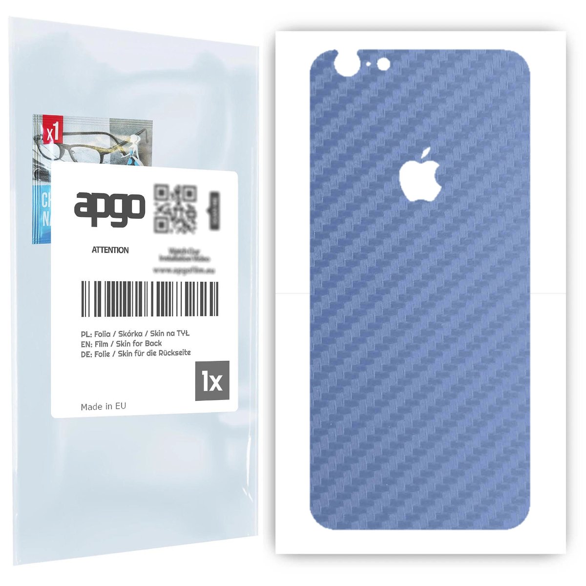 Folia naklejka skórka strukturalna na TYŁ do Apple iPhone 6 Plus -  Carbon Granatowy - apgo SKINS