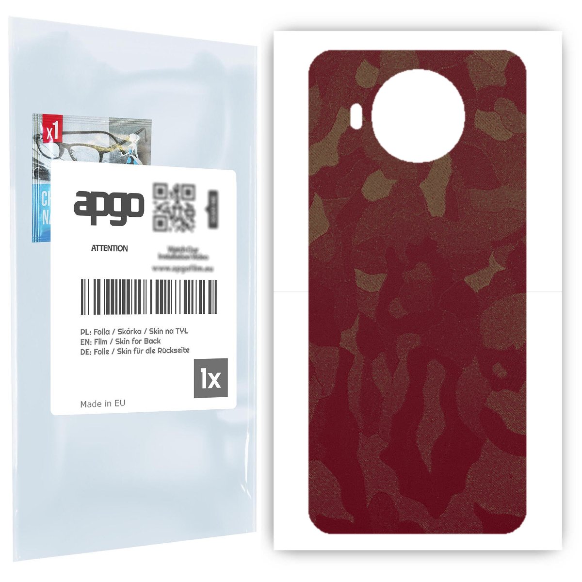 Folia naklejka skórka strukturalna na TYŁ do Nokia 8.3 5G -  Moro | Camo Bordowy - apgo SKINS