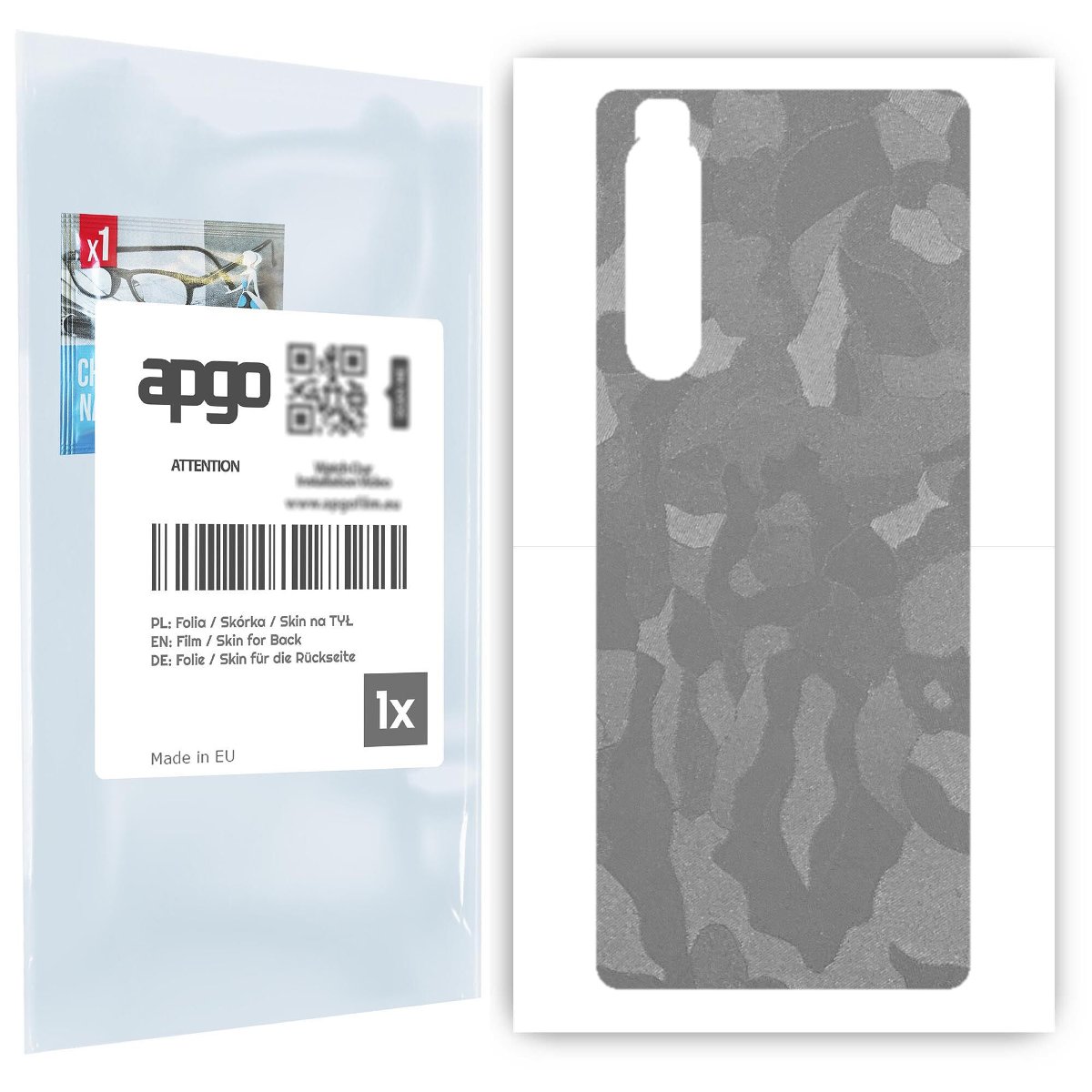 Folia naklejka skórka strukturalna na TYŁ do Sony Xperia 1 II -  Moro | Camo Srebrny - apgo SKINS