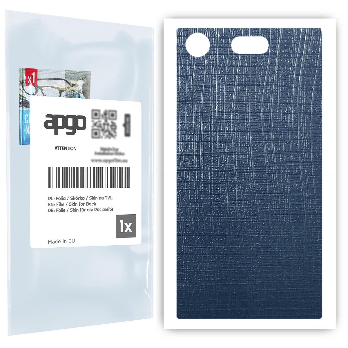 Folia naklejka skórka strukturalna na TYŁ do Sony Xperia XZ1 Compact -  Tkanina Granatowa - apgo SKINS