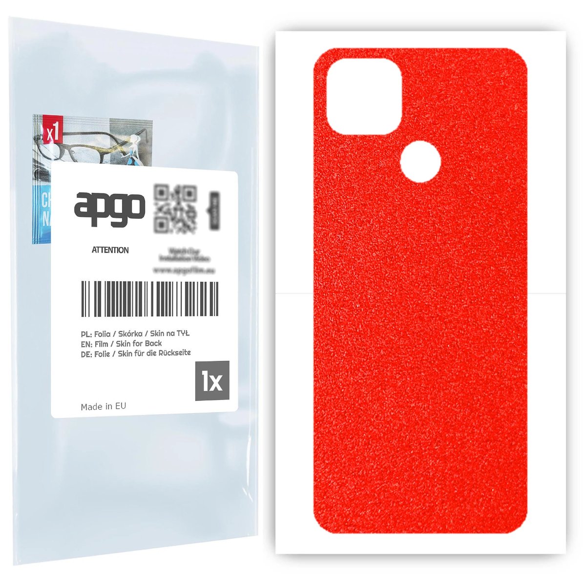 Folia naklejka skórka strukturalna na TYŁ do Motorola Moto G9 Power -  Czerwony Pastel Matowy Chropowaty Baranek - apgo SKINS