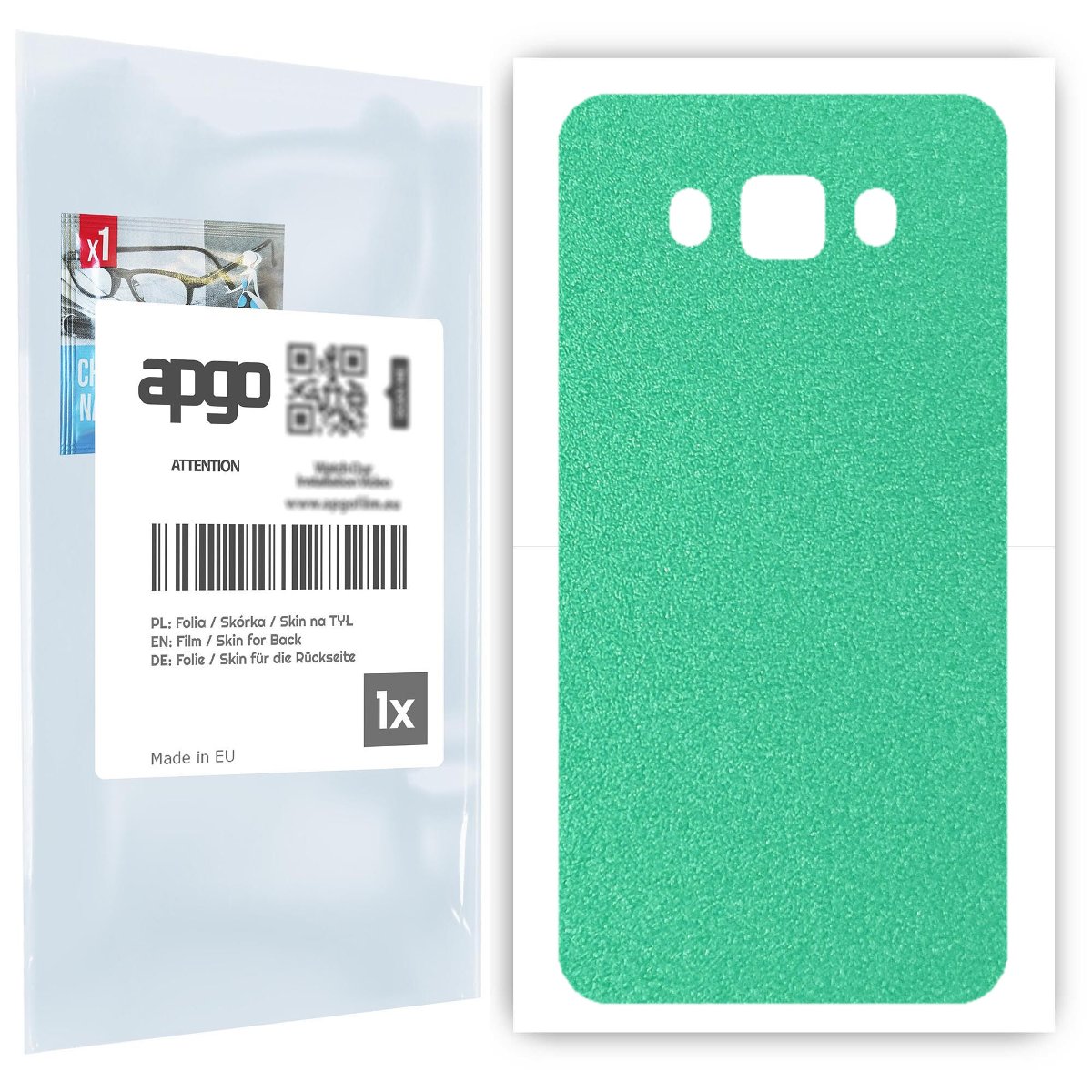 Folia naklejka skórka strukturalna na TYŁ do Samsung Galaxy J7 (2016) -  Seledynowy Pastel Matowy Chropowaty Baranek - apgo SKINS