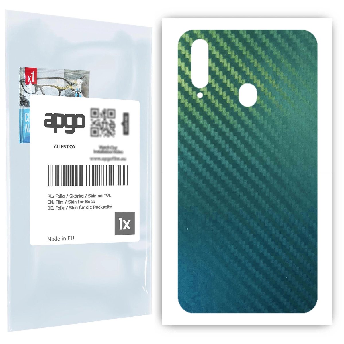 Folia naklejka skórka strukturalna na TYŁ do Samsung Galaxy A20s -  Carbon Kameleon CAKA1 - apgo SKINS