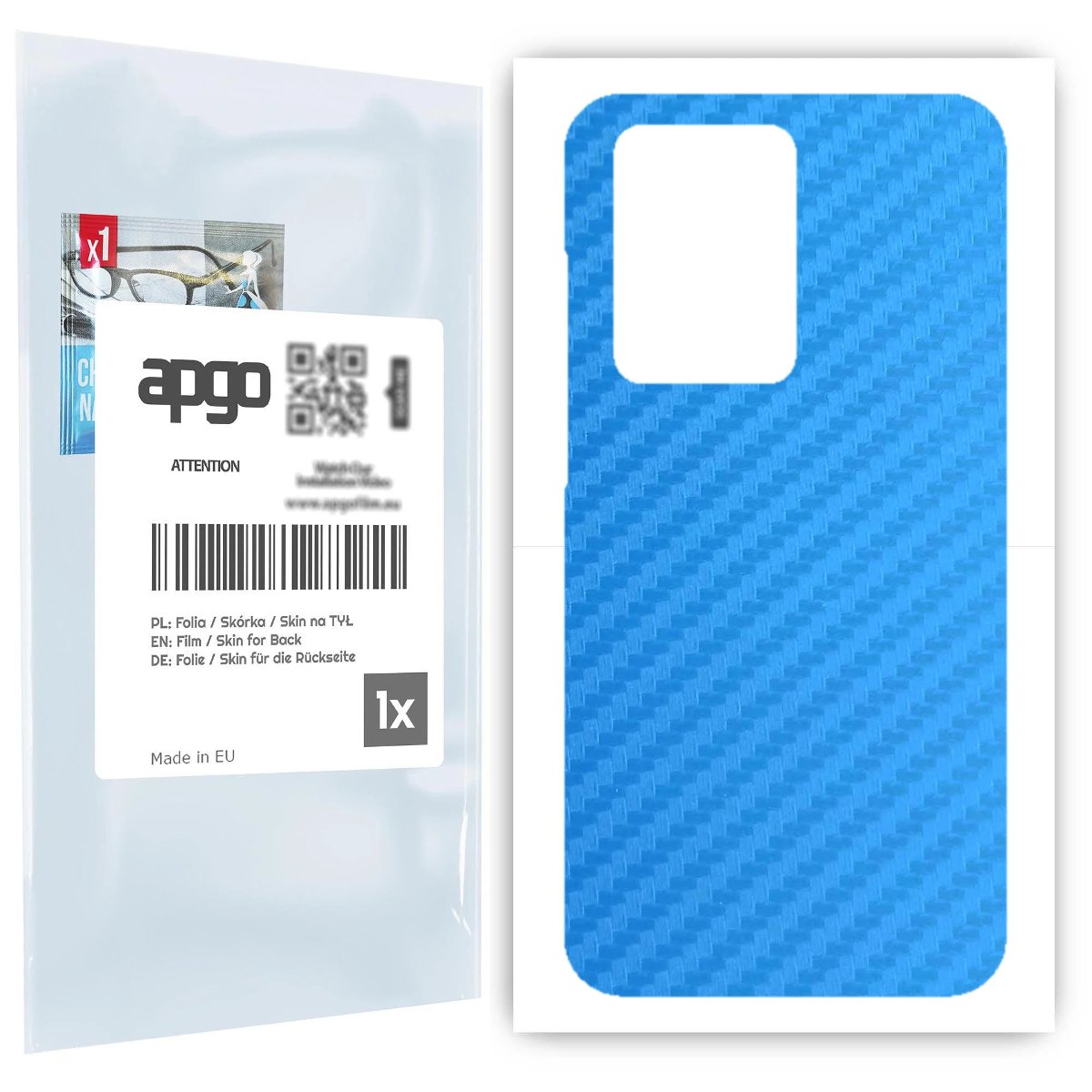 Folia naklejka skórka strukturalna na TYŁ do Samsung Galaxy S20+ 5G -  Carbon Niebieski - apgo SKINS