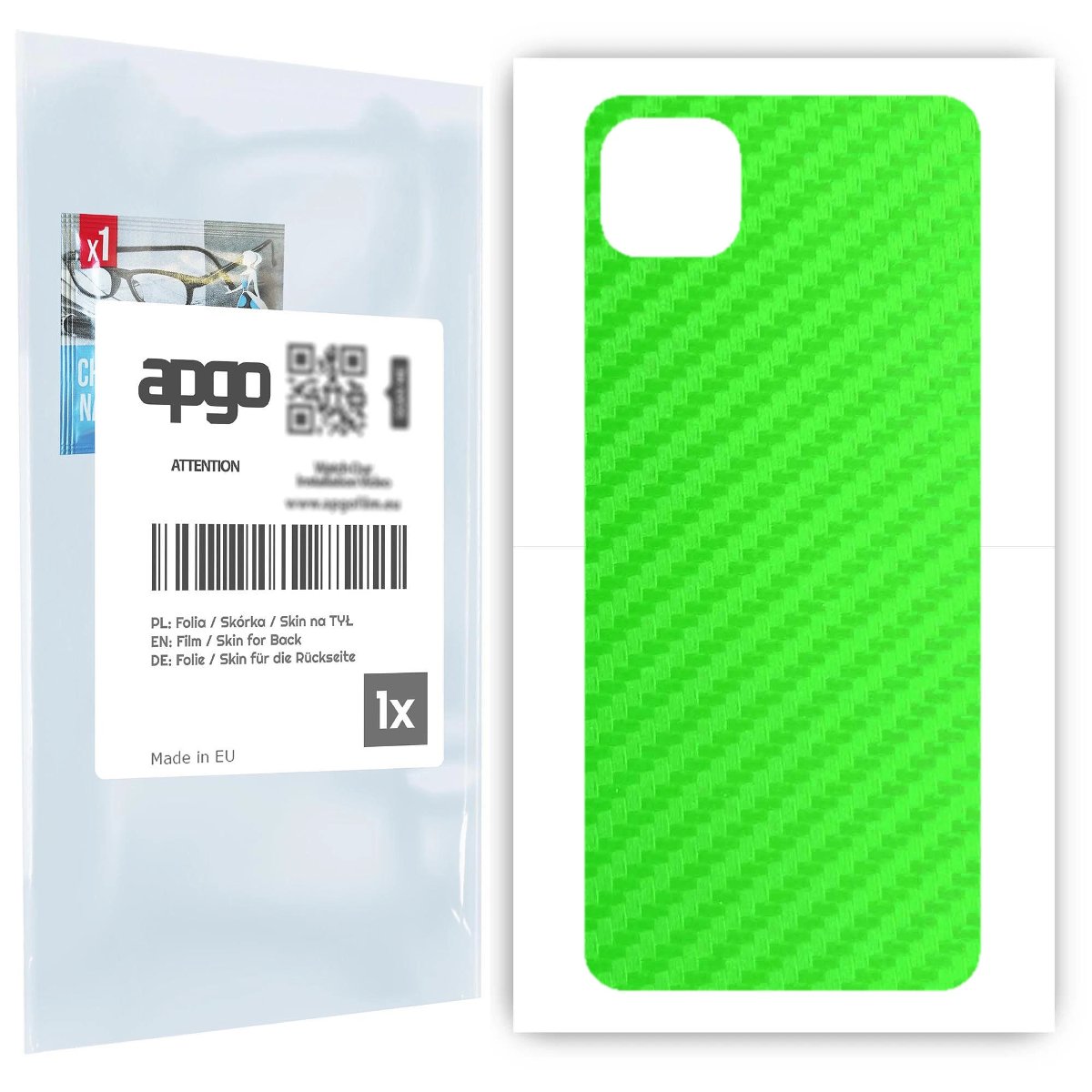 Folia naklejka skórka strukturalna na TYŁ do Samsung Galaxy A22 5G -  Carbon Zielony - apgo SKINS