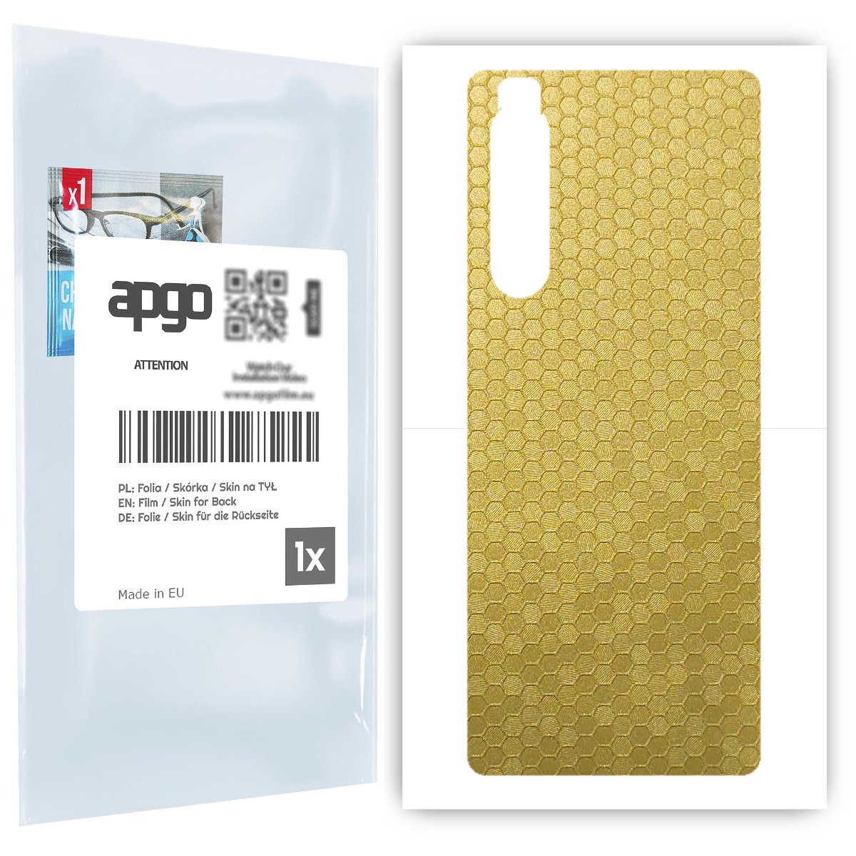 Folia naklejka skórka strukturalna na TYŁ do Sony Xperia 1 II -  Plaster Miodu Złoty - apgo SKINS