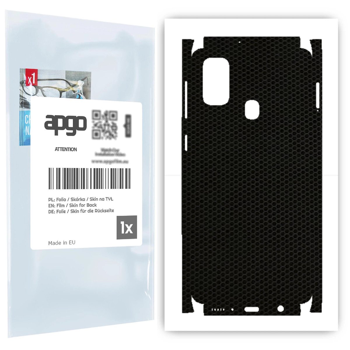 Folia naklejka skórka strukturalna na TYŁ+BOKI do Samsung Galaxy M21 -  Matrix - apgo SKINS