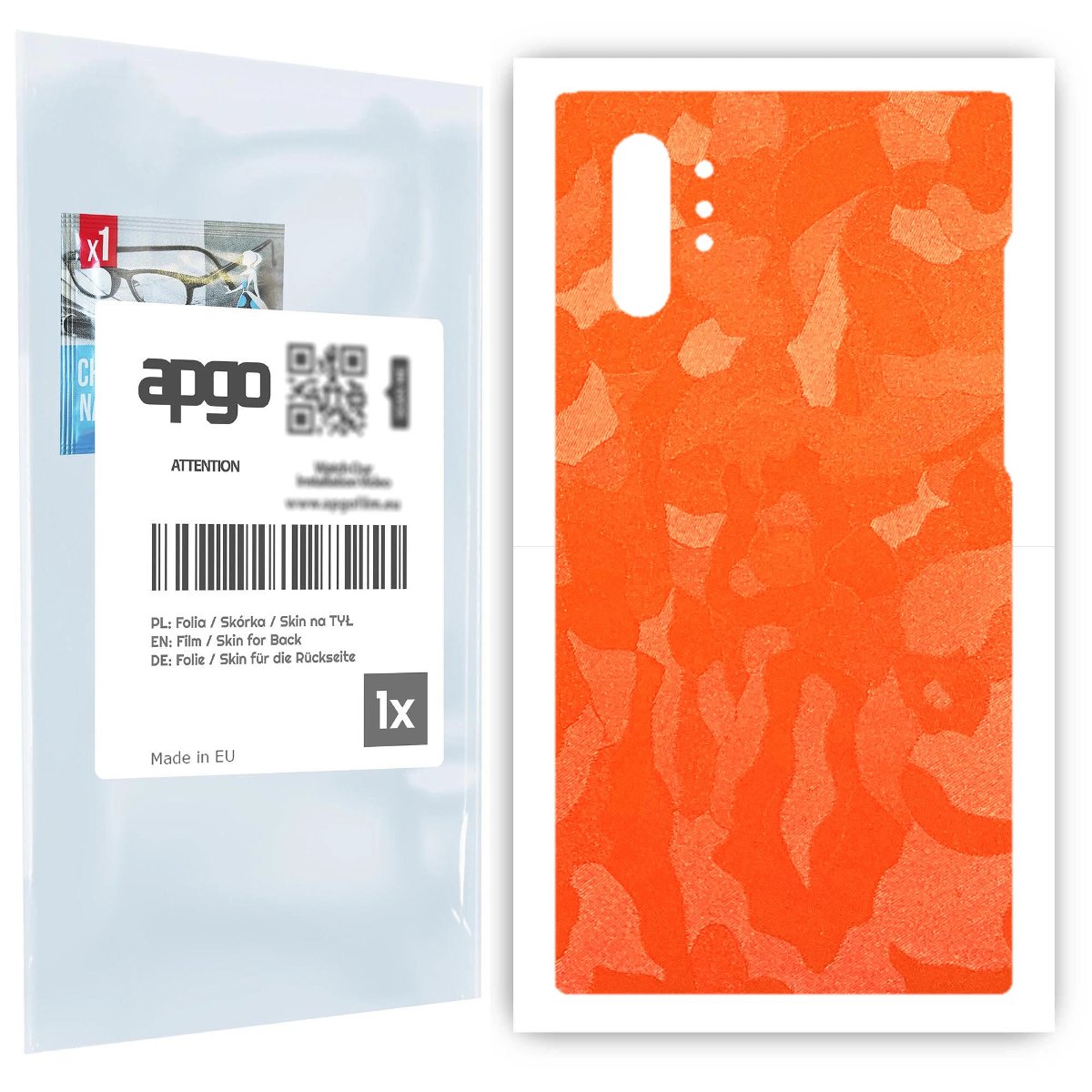 Folia naklejka skórka strukturalna na TYŁ do Samsung Galaxy Note 10+ 5G -  Moro | Camo Pomarańczowy - apgo SKINS